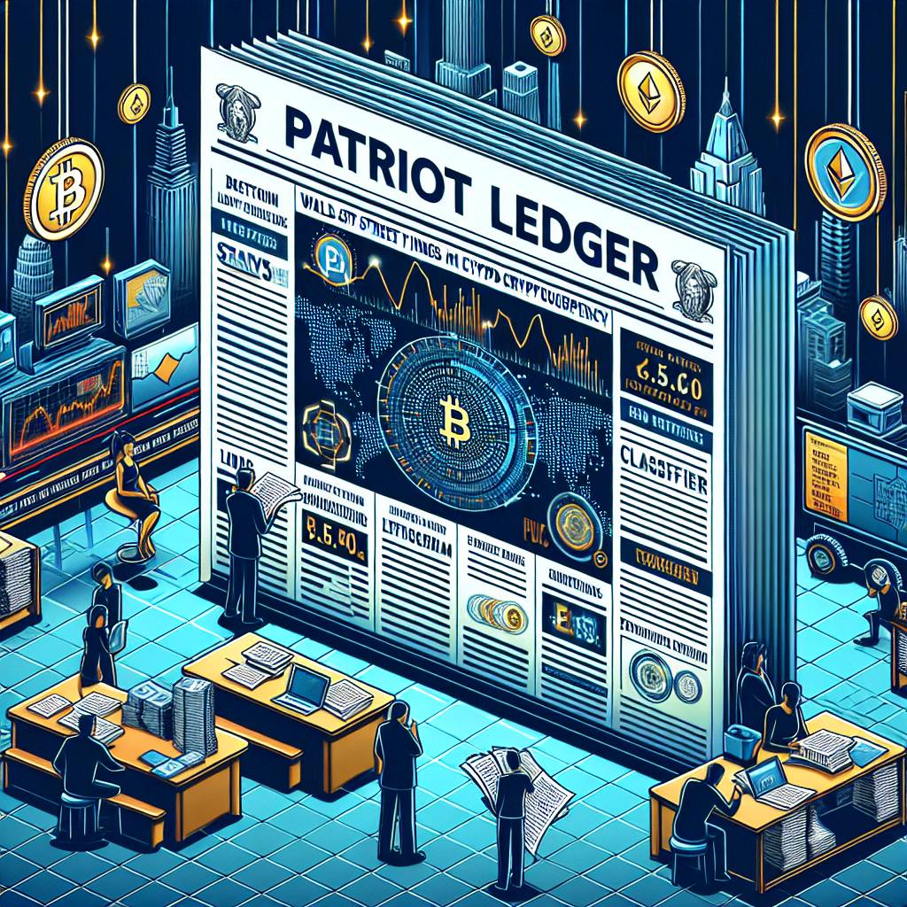 What are the latest trends in cryptocurrency featured on the Patriot Ledger front page?