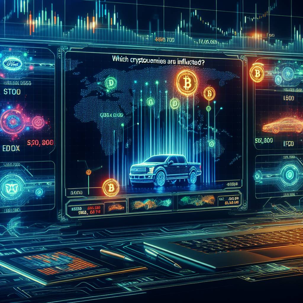 Which cryptocurrencies are influenced by changes in the Ford Motor Co stock price?