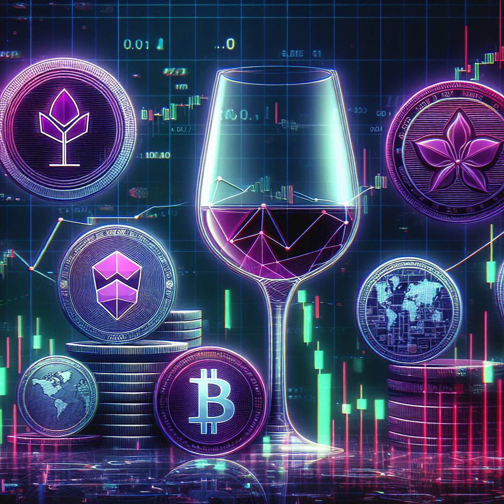 What are some popular wine-backed cryptocurrencies and how do they work?