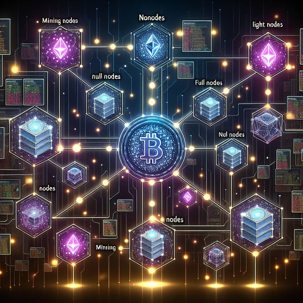 What are the different types of nodes used in cryptocurrency networks?