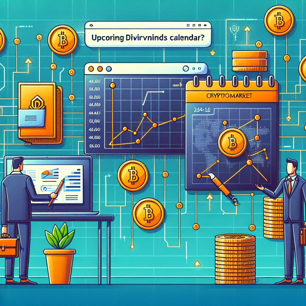 How can I find the upcoming dividends calendar for digital currencies?