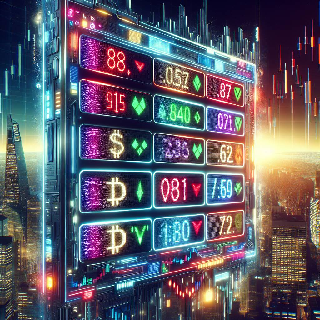 Which digital currencies are being displayed on the crypto price ticker?