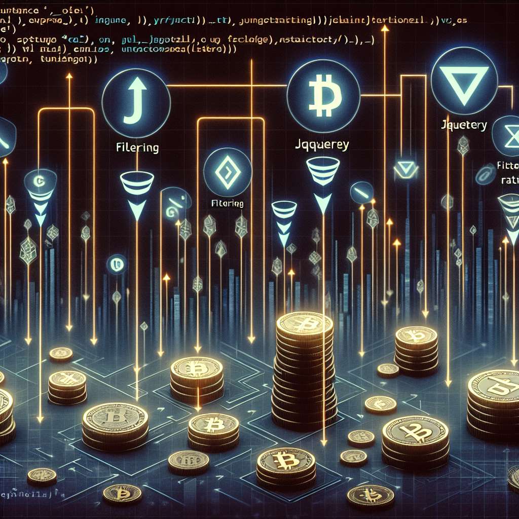 What are the best ways to filter cryptocurrencies in an array using jQuery?