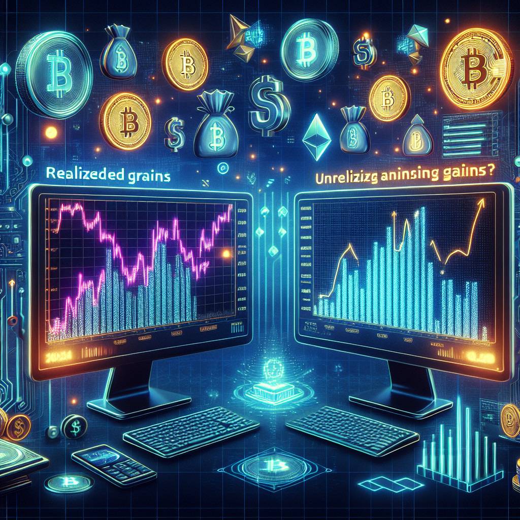 What are the differences between realized gains and unrealized gains on Robinhood for cryptocurrency?