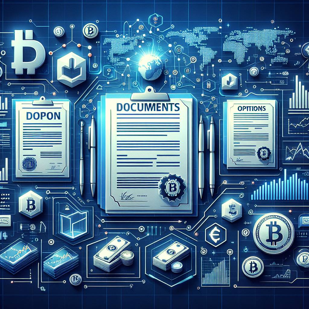 Which documents are needed to apply for options on Webull for trading digital currencies?