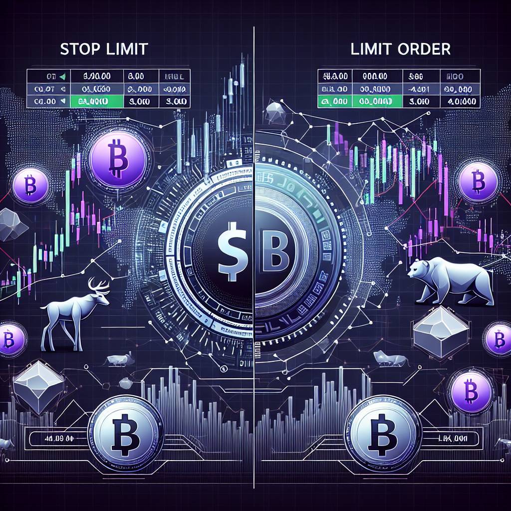 What is the difference between limit and stop limit orders in the cryptocurrency market?