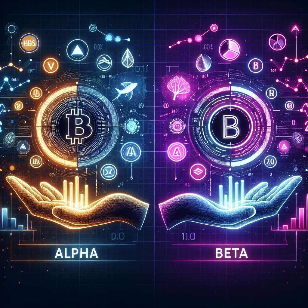 What are the differences between alpha and beta in the context of cryptocurrencies?