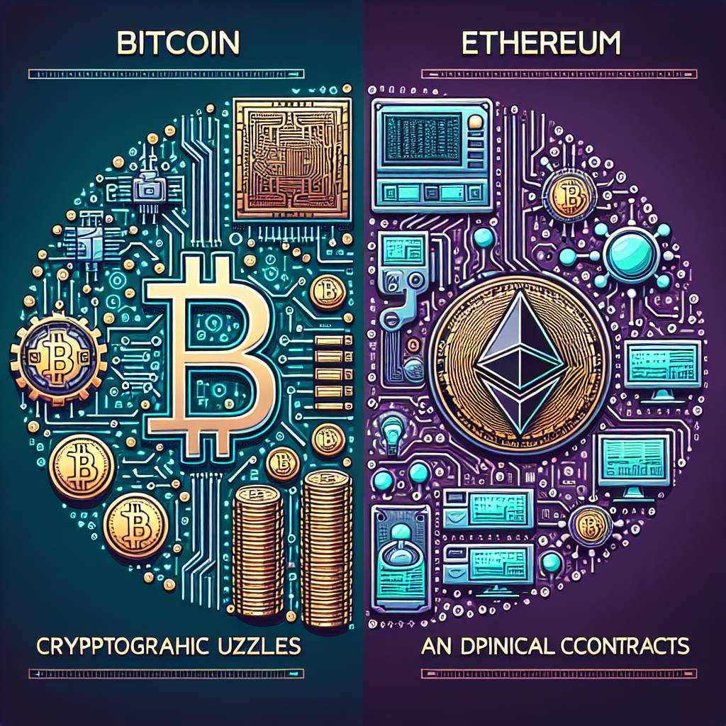 What are the main differences between Bitcoin and Ethereum when it comes to comparing their features and uses?