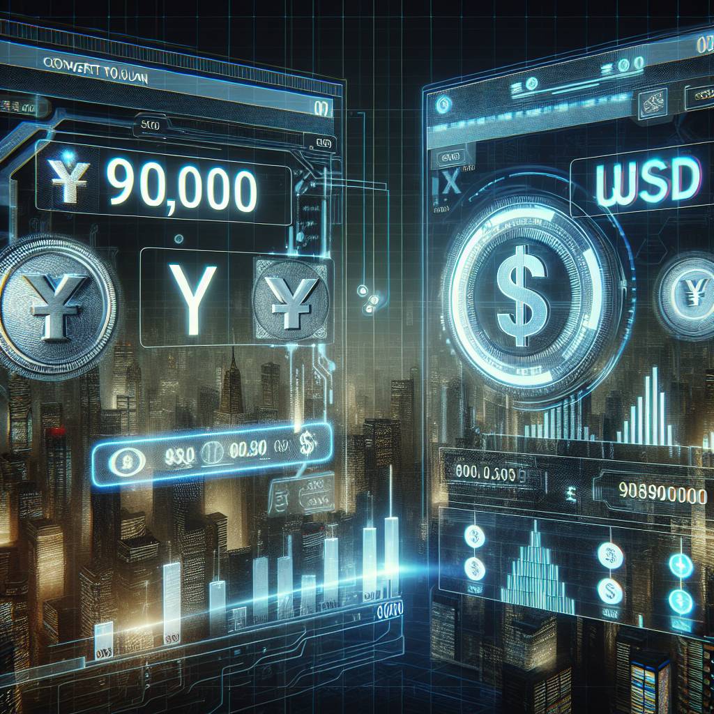 How can I convert 90,000 won to USD using digital currency?