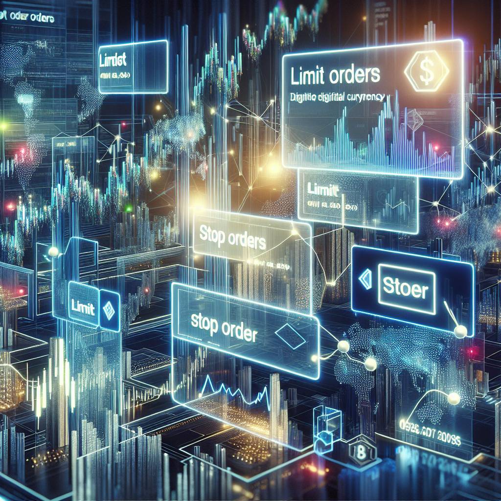 How do limit orders and stop loss orders work in the world of digital currencies?