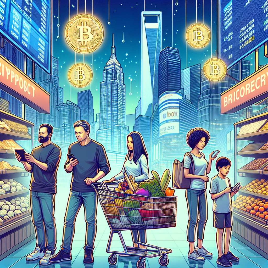 How can I use cryptocurrency to pay for my family's grocery expenses?