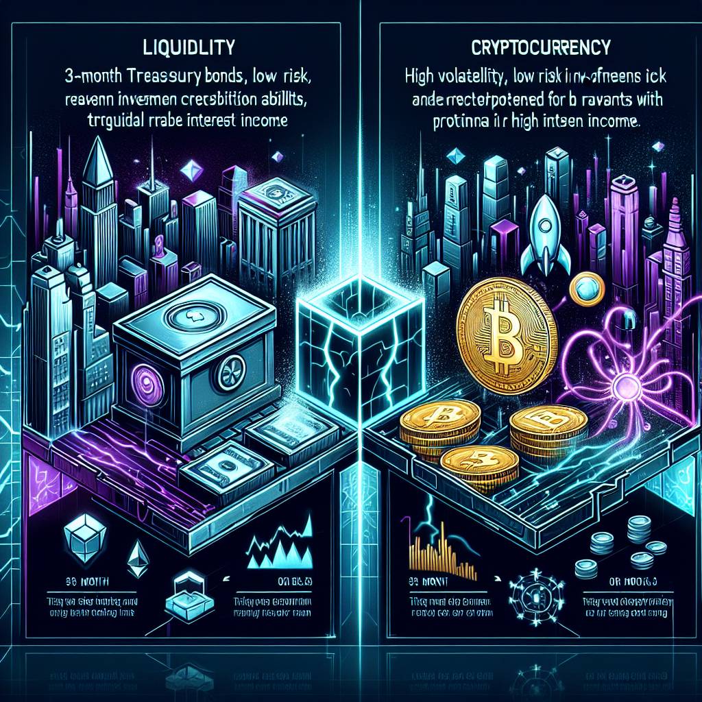 What are the similarities and differences between 3-month treasury bonds and cryptocurrency investments?