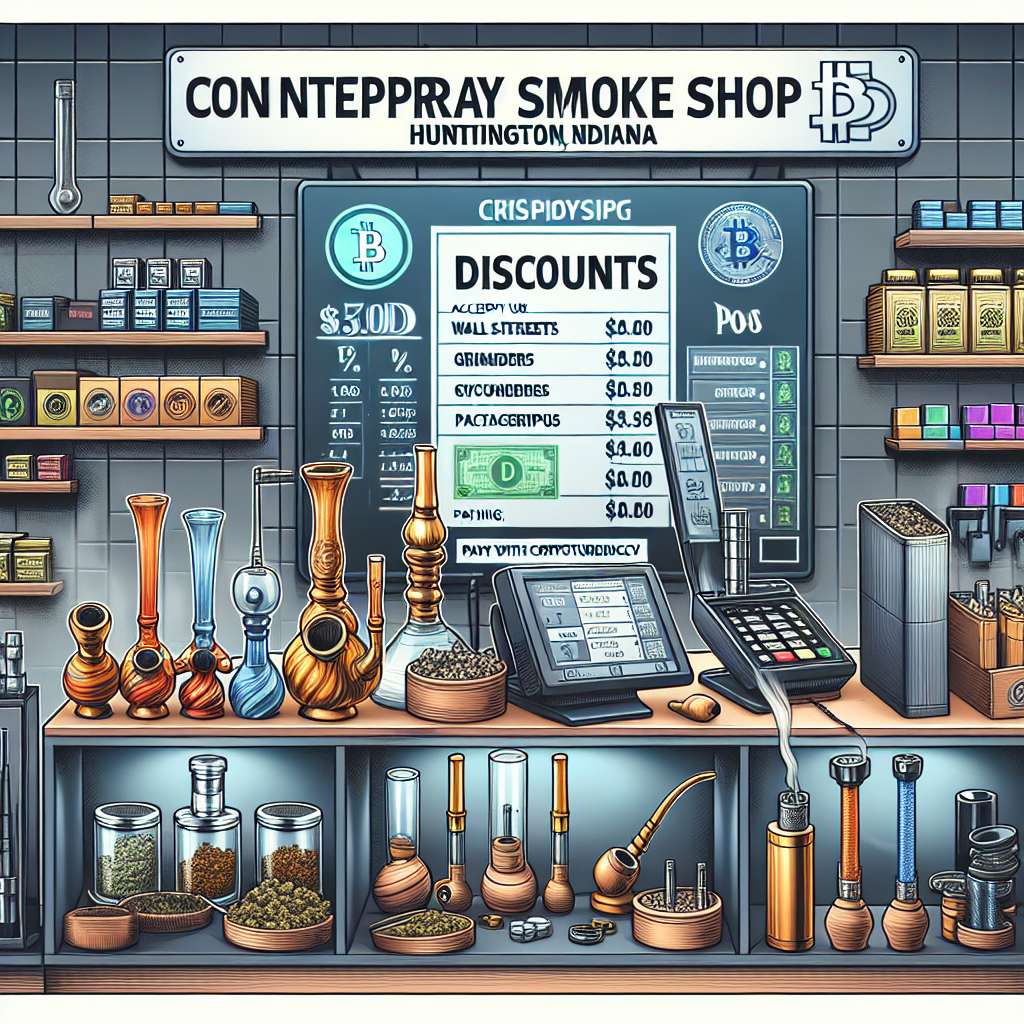 Are there any smoke shops in Huntington, Indiana that offer discounts for paying with cryptocurrency?
