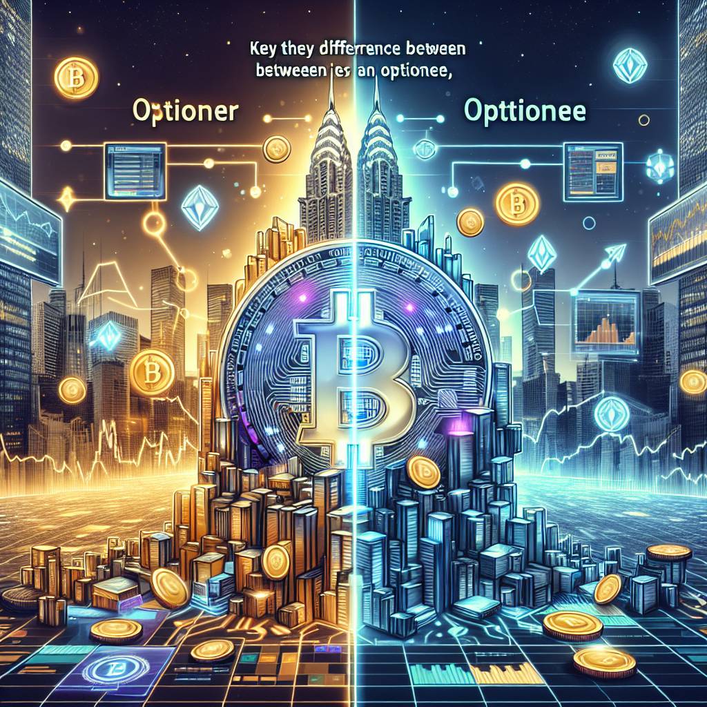 What are the key differences between an optioner and an optionee in the context of cryptocurrency trading?