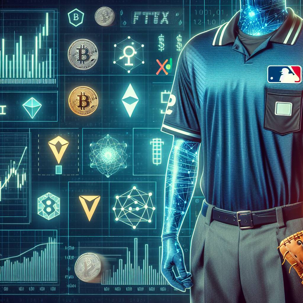 What role does FTX play in the world of digital currencies as represented on umpire uniforms?