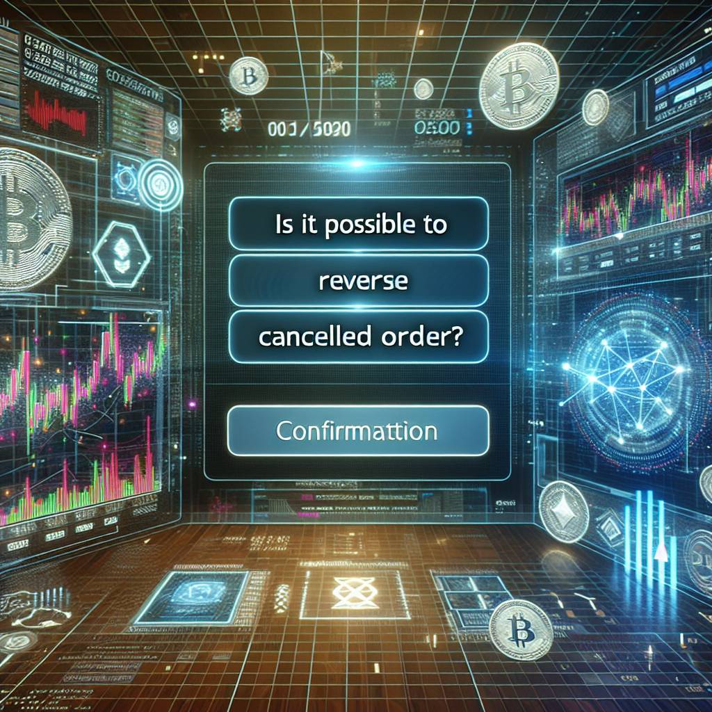 Is it possible to reverse a canceled order on a digital currency exchange?
