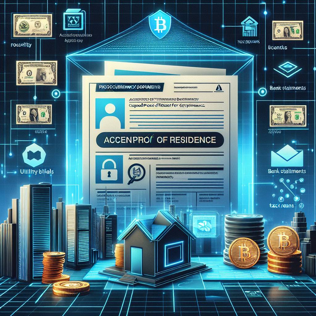 What are the accepted proof of residence documents for cryptocurrency exchanges?
