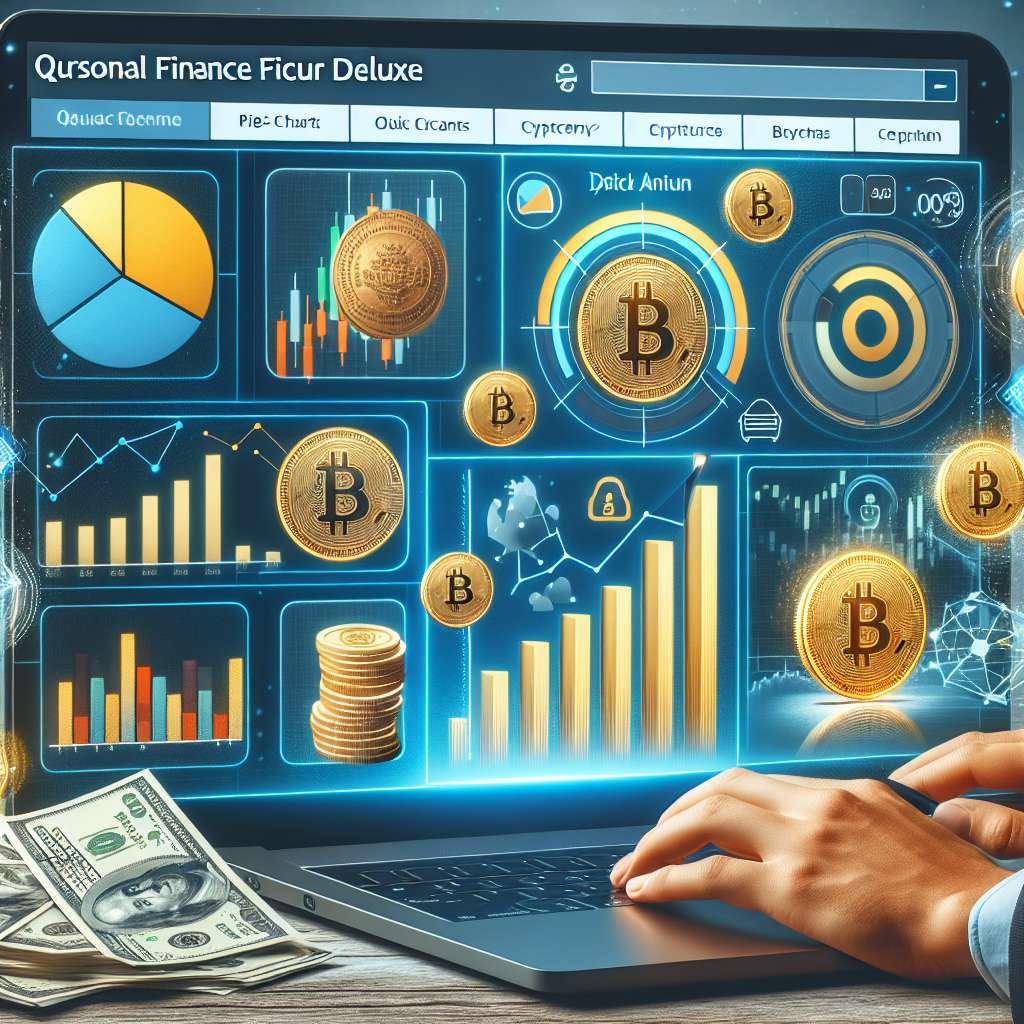 How does personal finance software like Quicken Deluxe help with tracking cryptocurrency transactions?
