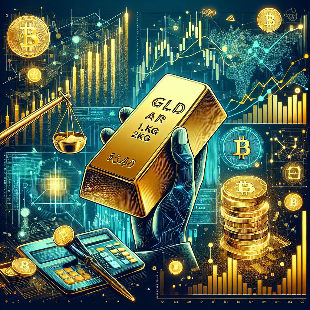 Which cryptocurrencies can be used to determine the value of a 1kg gold bar?