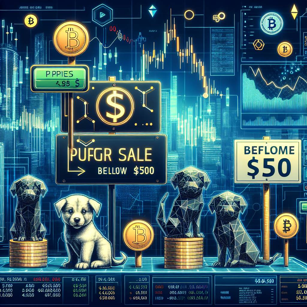 Which cryptocurrencies offer puppies for sale at a price below $500?