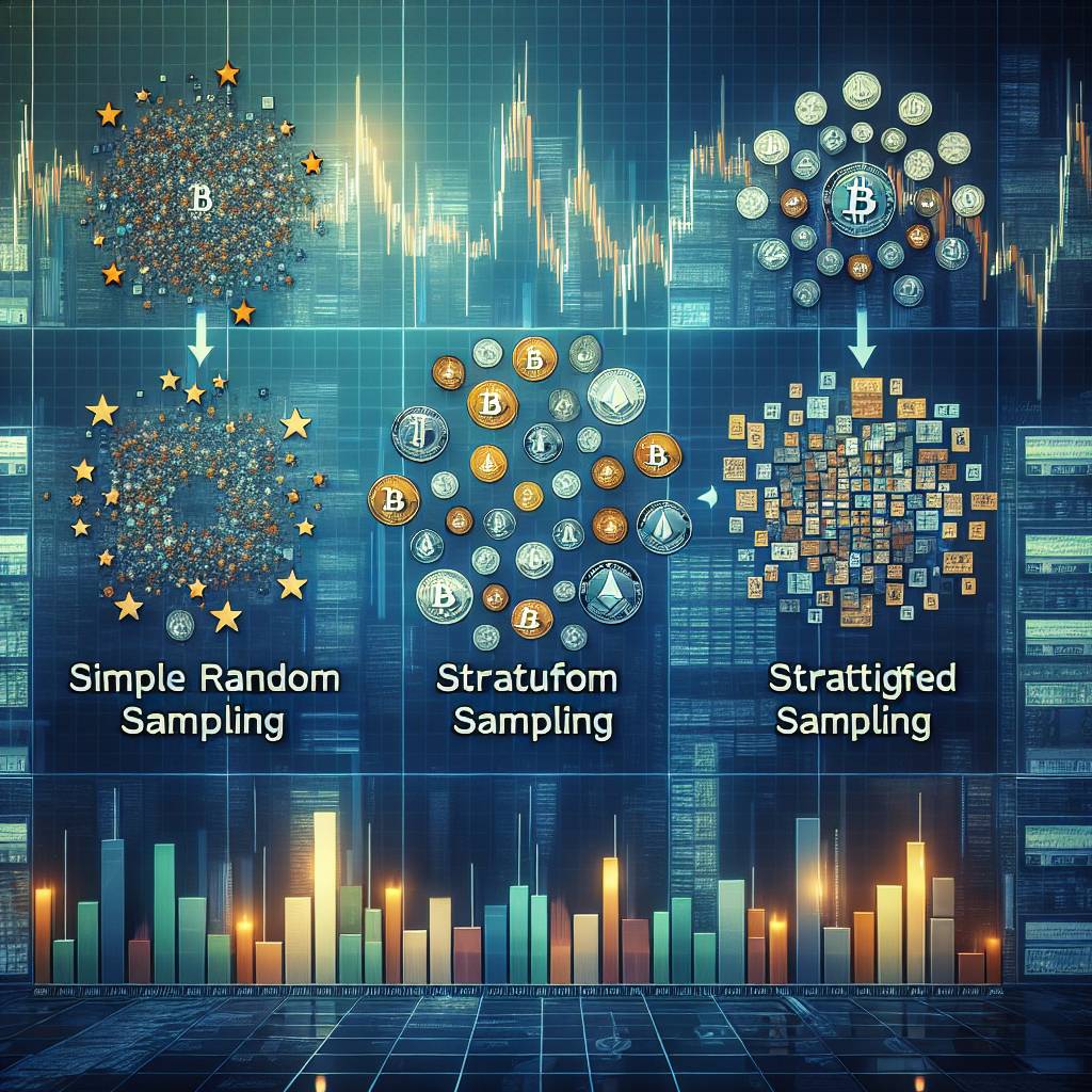 What is the difference between simple random sampling and stratified sampling in the context of cryptocurrency investments?