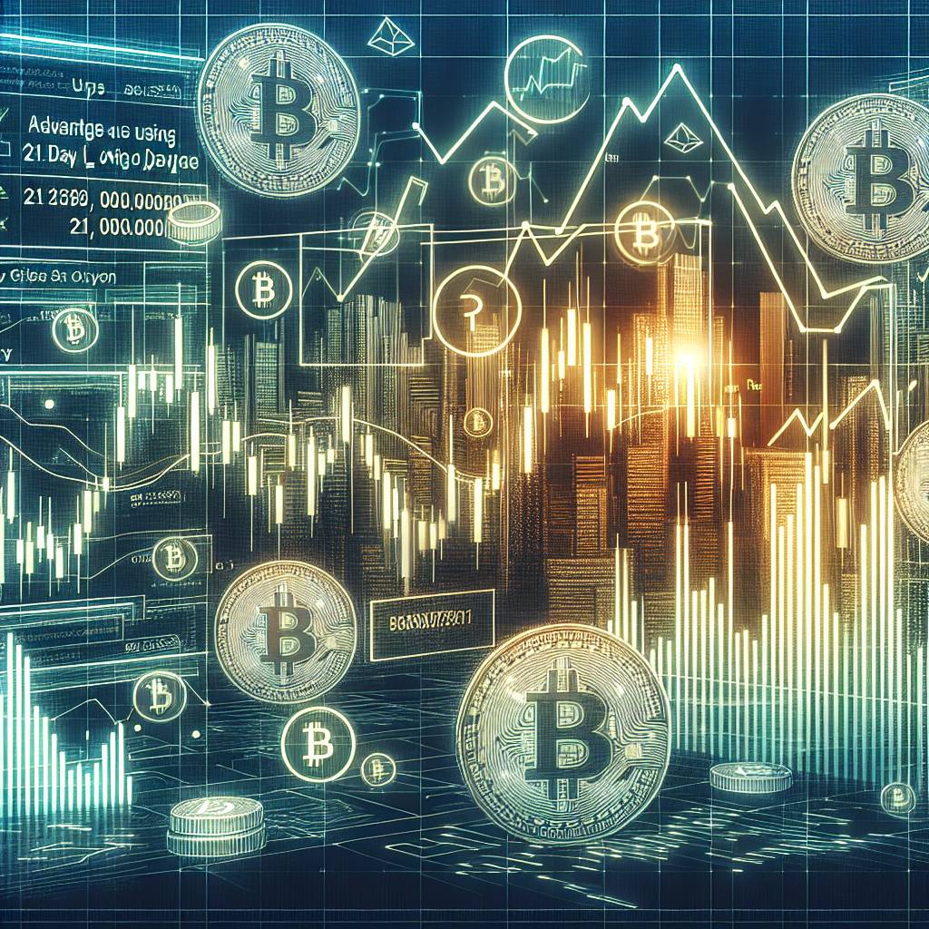 What are the advantages and disadvantages of using the 21 day moving average to predict cryptocurrency price movements?